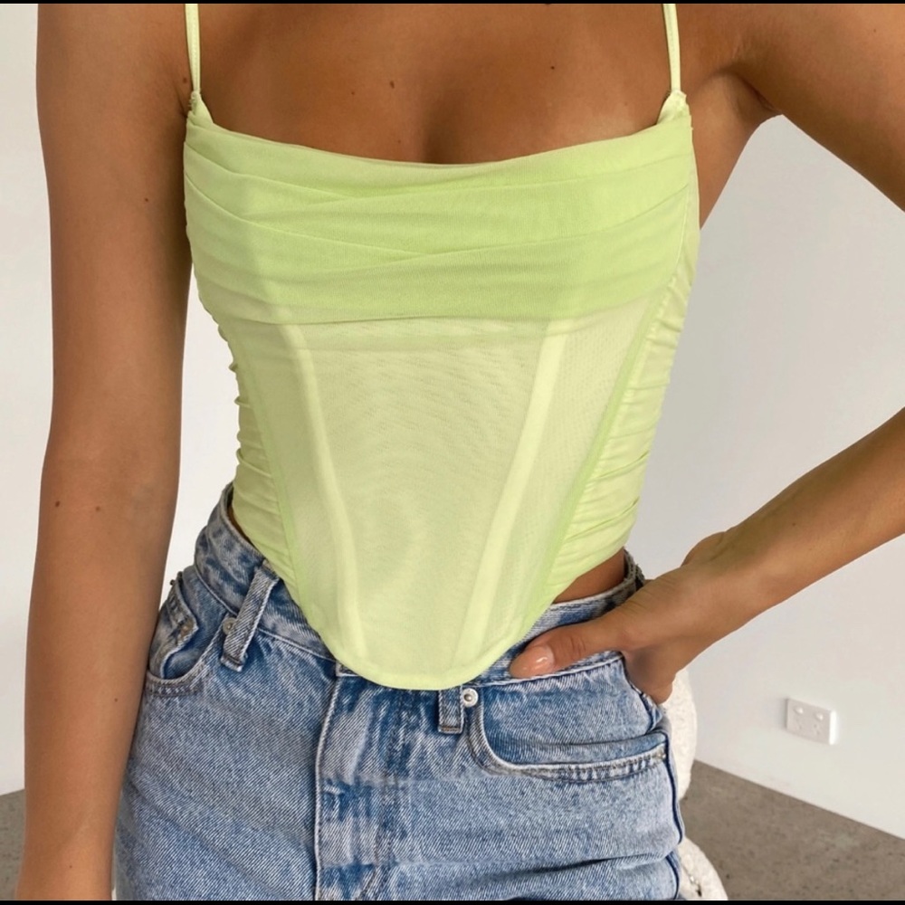 White Fox Boutique | Out of Focus Bustier in Green